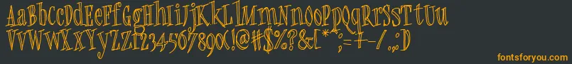 Quickie-Schriftart – Orangefarbene Schriften auf schwarzem Hintergrund