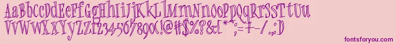 Quickie-Schriftart – Violette Schriften auf rosa Hintergrund