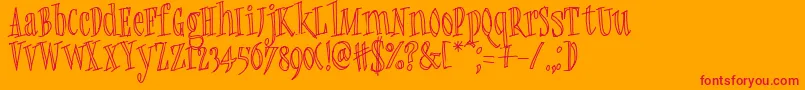 Quickie Font – Red Fonts on Orange Background