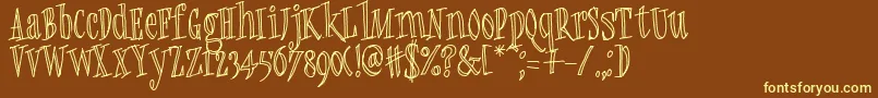 Quickie Font – Yellow Fonts on Brown Background