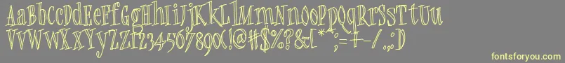 Quickie Font – Yellow Fonts on Gray Background