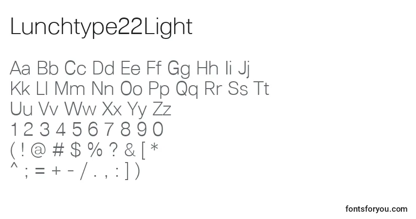 Шрифт Lunchtype22Light – алфавит, цифры, специальные символы