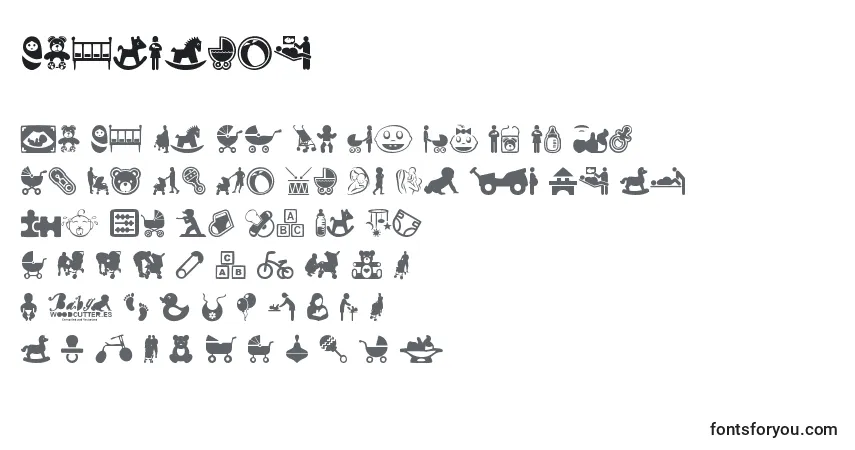 Czcionka BabyIcons – alfabet, cyfry, specjalne znaki