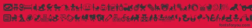 BabyIcons Font – Black Fonts on Red Background