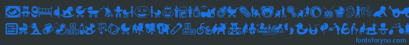 BabyIcons Font – Blue Fonts on Black Background