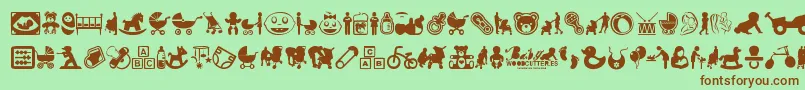 BabyIcons Font – Brown Fonts on Green Background