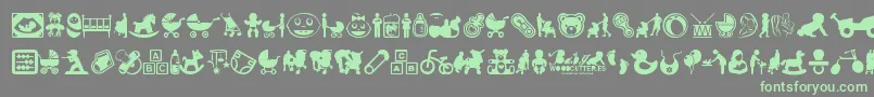 BabyIcons Font – Green Fonts on Gray Background