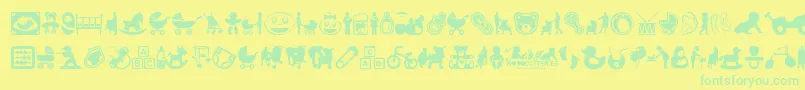 BabyIcons Font – Green Fonts on Yellow Background