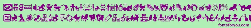 BabyIcons Font – Purple Fonts on Green Background