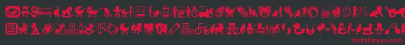 BabyIcons Font – Red Fonts on Black Background