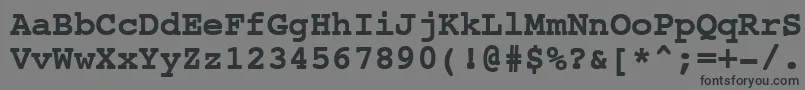 フォントNtcouriervkCyrillicBoldoblique – 黒い文字の灰色の背景