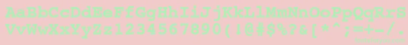 NtcouriervkCyrillicBoldoblique-Schriftart – Grüne Schriften auf rosa Hintergrund
