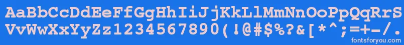 Czcionka NtcouriervkCyrillicBoldoblique – różowe czcionki na niebieskim tle