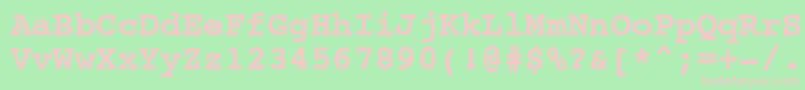 NtcouriervkCyrillicBoldoblique-fontti – vaaleanpunaiset fontit vihreällä taustalla