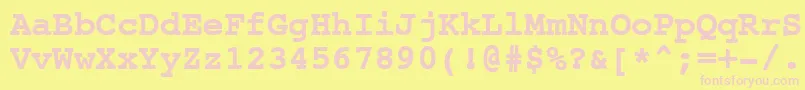 NtcouriervkCyrillicBoldoblique-fontti – vaaleanpunaiset fontit keltaisella taustalla