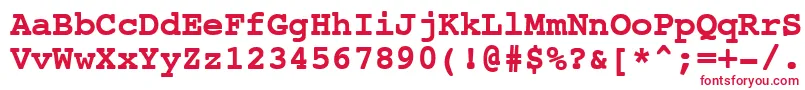 フォントNtcouriervkCyrillicBoldoblique – 白い背景に赤い文字