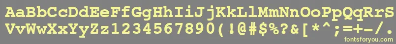 Шрифт NtcouriervkCyrillicBoldoblique – жёлтые шрифты на сером фоне