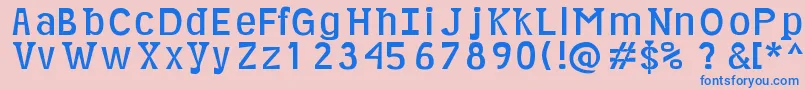 Minikin Font – Blue Fonts on Pink Background