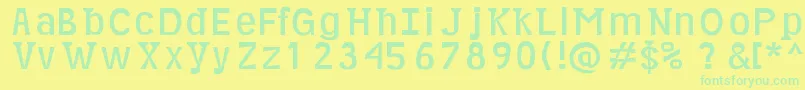 Minikin Font – Green Fonts on Yellow Background