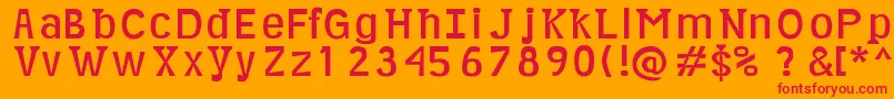 Minikin Font – Red Fonts on Orange Background