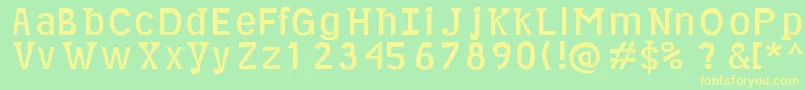 Minikin Font – Yellow Fonts on Green Background