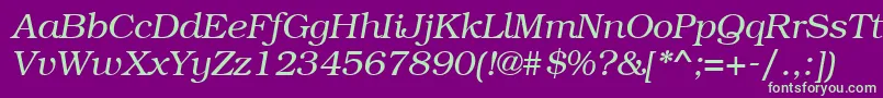 BookmanattItalic Font – Green Fonts on Purple Background