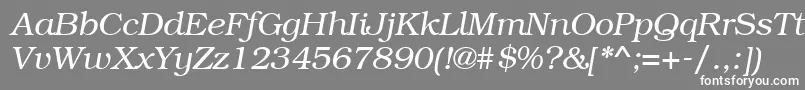 フォントBookmanattItalic – 灰色の背景に白い文字