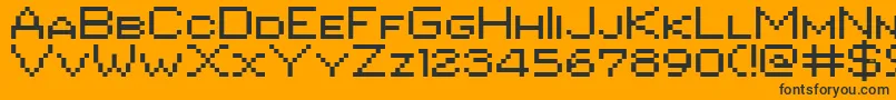 Pixgothic7shareware Font – Black Fonts on Orange Background