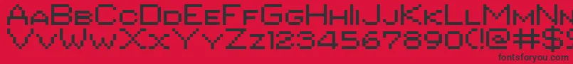 Fonte Pixgothic7shareware – fontes pretas em um fundo vermelho