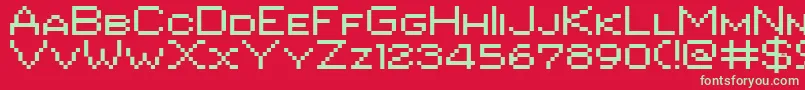 Pixgothic7shareware Font – Green Fonts on Red Background