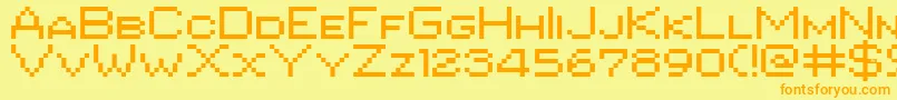 Pixgothic7shareware Font – Orange Fonts on Yellow Background