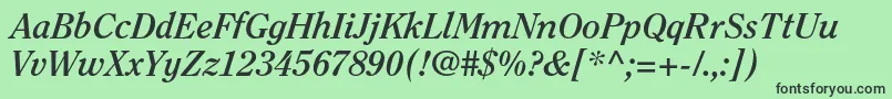 ClearfacestdBolditalic Font – Black Fonts on Green Background