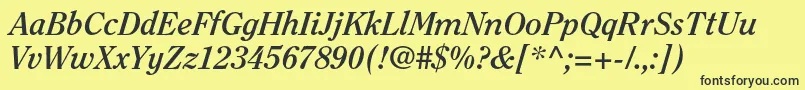 ClearfacestdBolditalic Font – Black Fonts on Yellow Background