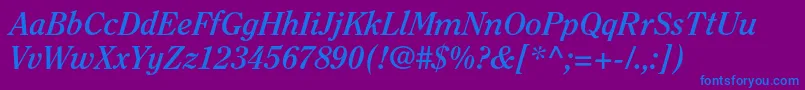 Шрифт ClearfacestdBolditalic – синие шрифты на фиолетовом фоне