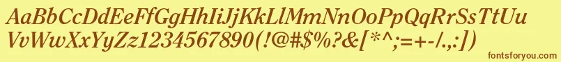 Шрифт ClearfacestdBolditalic – коричневые шрифты на жёлтом фоне