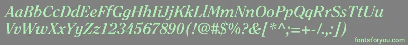 ClearfacestdBolditalic Font – Green Fonts on Gray Background