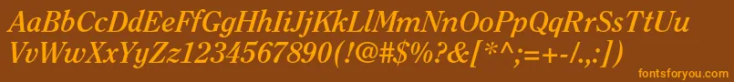ClearfacestdBolditalic Font – Orange Fonts on Brown Background