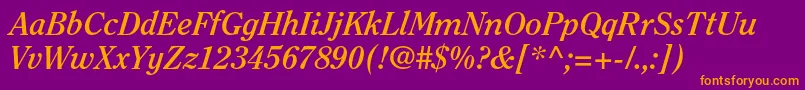 ClearfacestdBolditalic Font – Orange Fonts on Purple Background