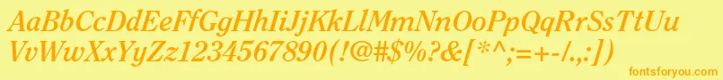ClearfacestdBolditalic Font – Orange Fonts on Yellow Background