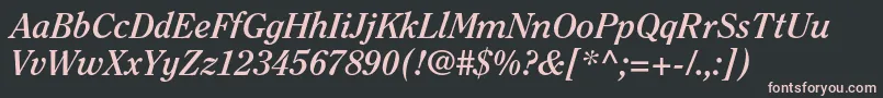 ClearfacestdBolditalic Font – Pink Fonts on Black Background