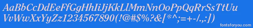 ClearfacestdBolditalic Font – Pink Fonts on Blue Background