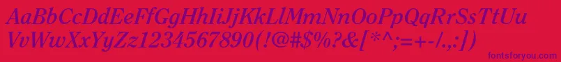 ClearfacestdBolditalic Font – Purple Fonts on Red Background