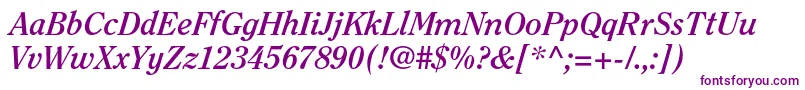 Шрифт ClearfacestdBolditalic – фиолетовые шрифты на белом фоне