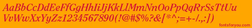ClearfacestdBolditalic Font – Red Fonts on Orange Background