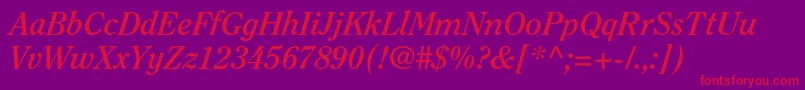 ClearfacestdBolditalic Font – Red Fonts on Purple Background