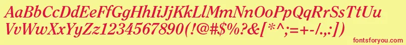 ClearfacestdBolditalic Font – Red Fonts on Yellow Background