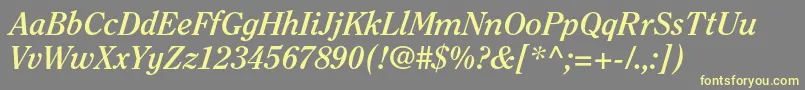 ClearfacestdBolditalic Font – Yellow Fonts on Gray Background