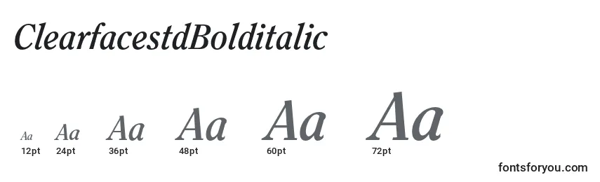 ClearfacestdBolditalic Font Sizes