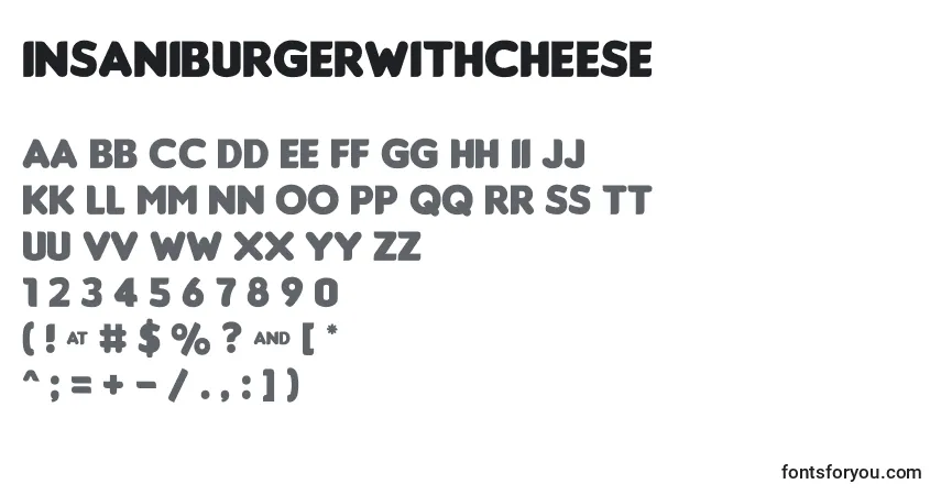 Шрифт InsaniburgerWithCheese – алфавит, цифры, специальные символы