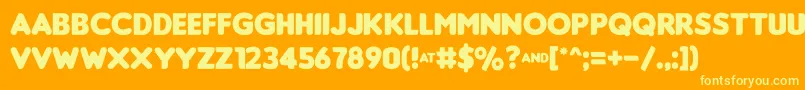 InsaniburgerWithCheese Font – Yellow Fonts on Orange Background